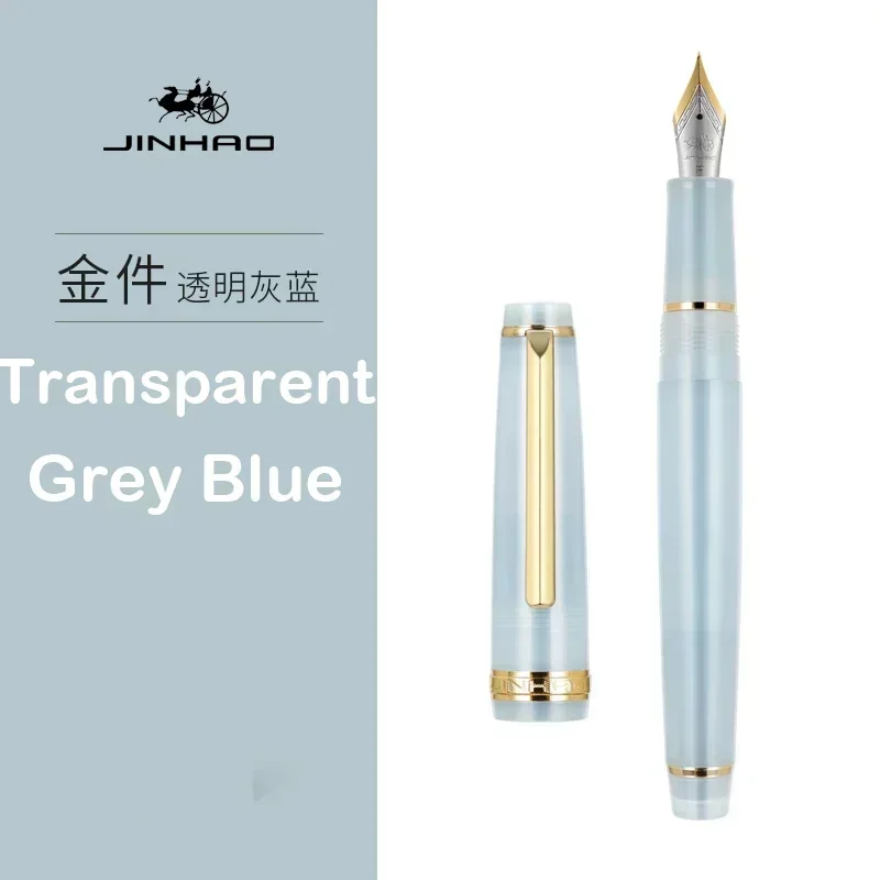 Elegant Gold Trim Acrylic Fountain Pen with Fine Nib for Writing and Calligraphy