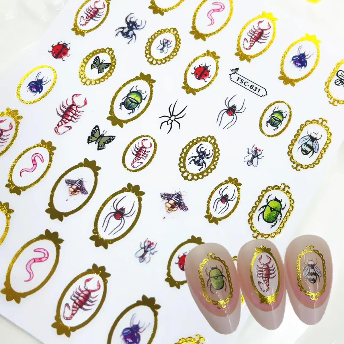 Newest Insects Butterfly Style 3d Nail Art Sticker Nail Deco Slider Tsc-631