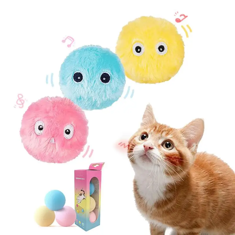 

Pet Cat Toys Pet Bark Ball Sound Toy Cat Fun Cat Toys Pet Supplies With Batteries Low Decibel Noise Free Compact With Catnip