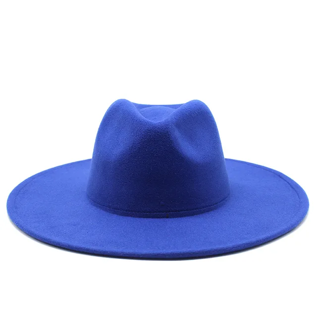 New British Style 9.5cm Big Wide Brim Fedora Hat Ladies Elegant Fedora  Felted Hats for Women Sombreros De Mujer 2