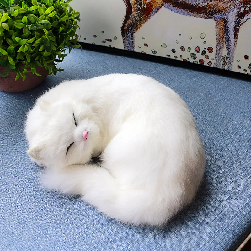 

Simulation Cat large 25x22x10cm Sleeping Cat Model Plastic&Furs handicraft Miniatures Home Decoration toy gift A0319