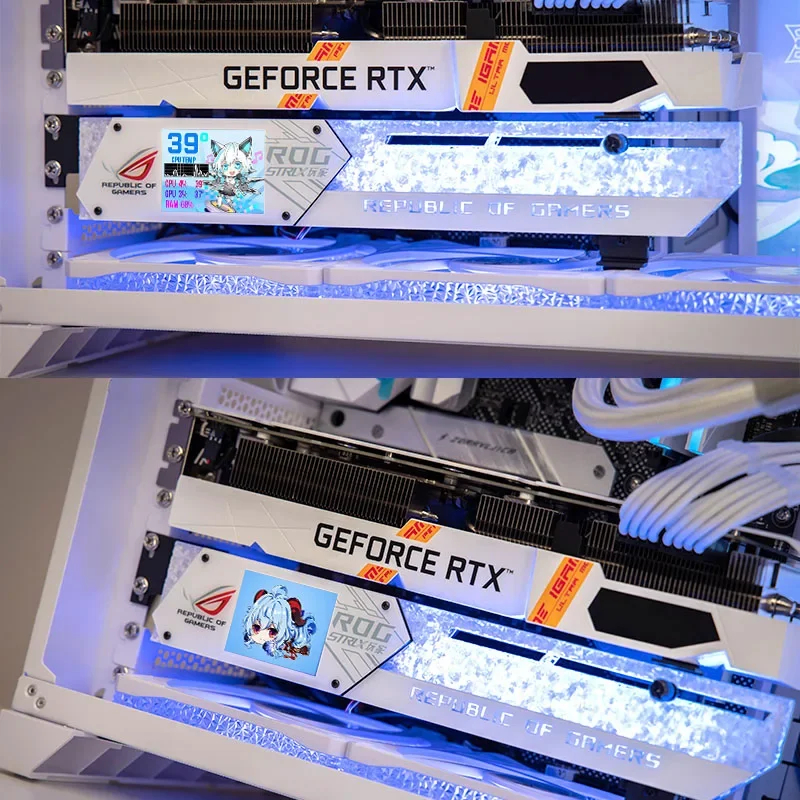 

Видеокарта 3090/4090, кронштейн для графического процессора RGB с 4,0-дюймовым IPS дисплеем температуры, 2,2 4080 4070 ROG VGA, поддержка 4060 в AURA SYNC