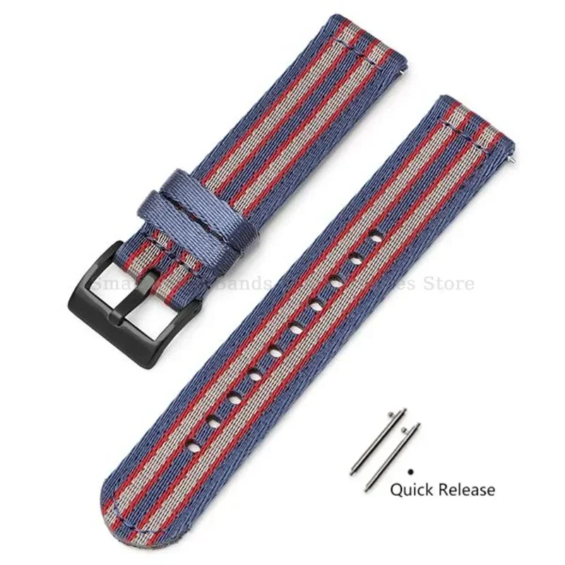 Premium Woven Nylon Watch Band with Quick Release and Stainless Steel Buckle