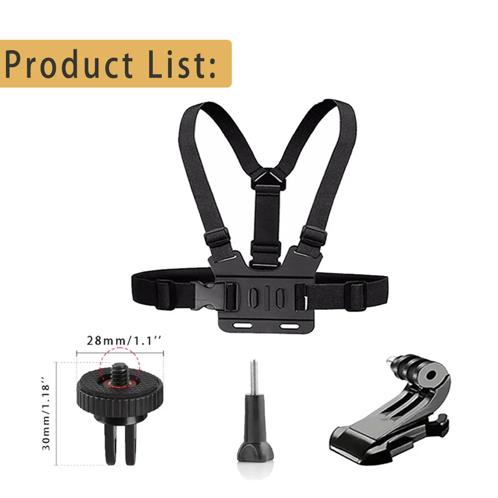 Hands-Free Rotating Phone Mount Chest Strap for Action Cameras & Smartphones