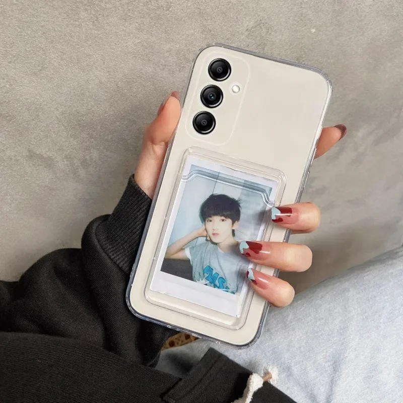 Transparent Shockproof Soft Cover with Clear Card Slot Holder