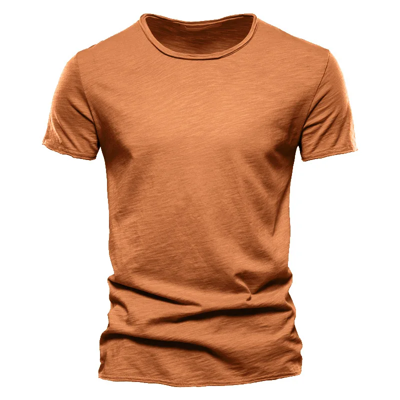

2023 Summer 100% Cotton Men T-shirt Short Sleeve Soild Gym Clothing O-Neck Camiseta Masculina Casual Homme Tops T-shirts for Men