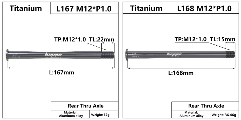 HEPPE Titan Steckachse MTB Rennrad Ultraleichte Steckachse Fahrradgabel Hinterradnabe Steckachse 12x142/148 12x100/110 Gabel Steckachse – Detail 4
