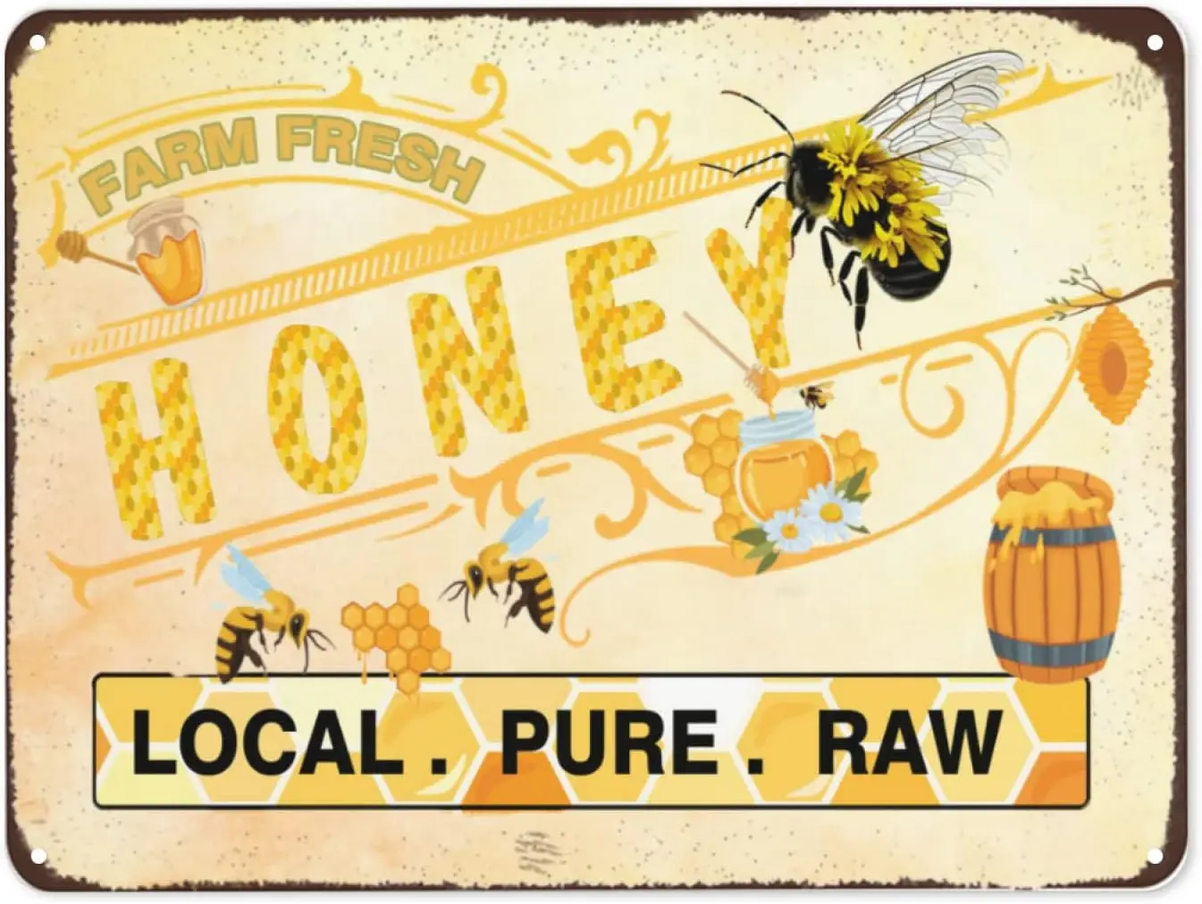 Farm Fresh local honey bee decor for the home