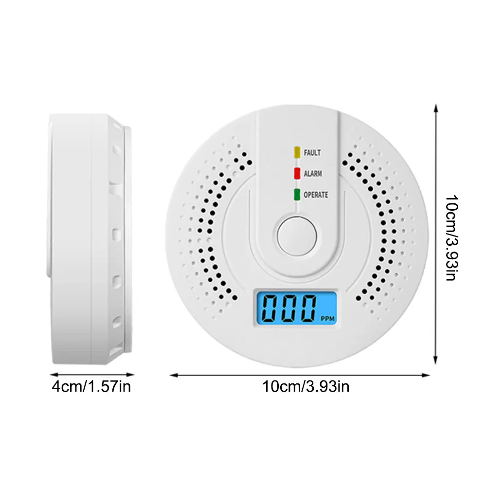 Carbon Monoxide Detector Carbon Monoxide Alarm Battery Powered CO Warning Alarm Sensor for Outdoor Travel