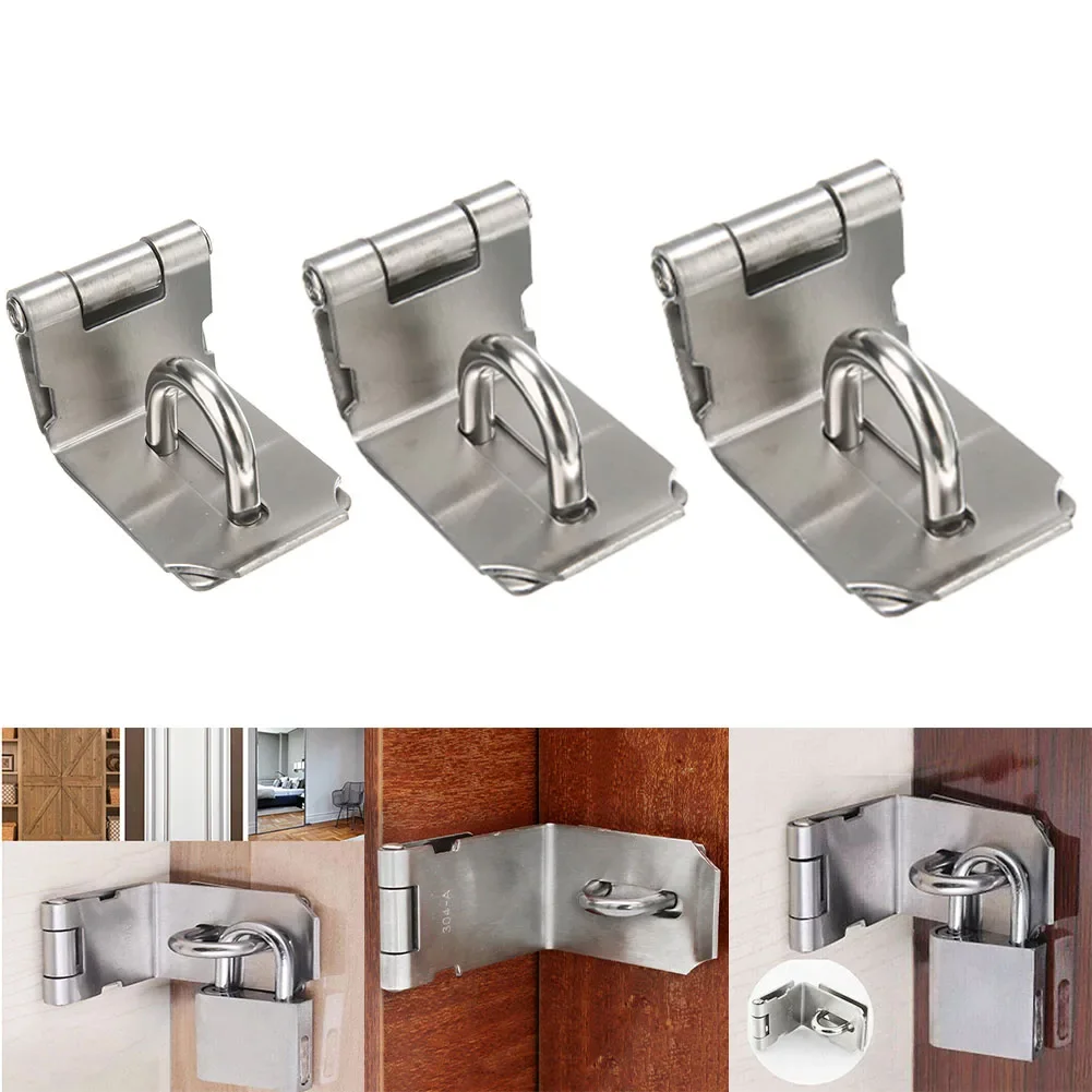 Door Latch Sliding Door Latch Door Lock Latch Gate Buckle 90 Degree Stainless Steel for Door