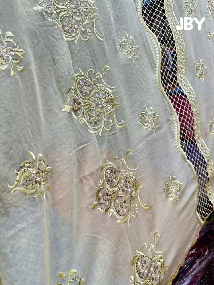 Weicher Luxusschal, hochwertige 100 % Baumwolle, Dubai, afrikanische Frauen, islamischer Schal, Muster, Stickerei, chemischer Spitzenschal, viele Farben – Detail 28