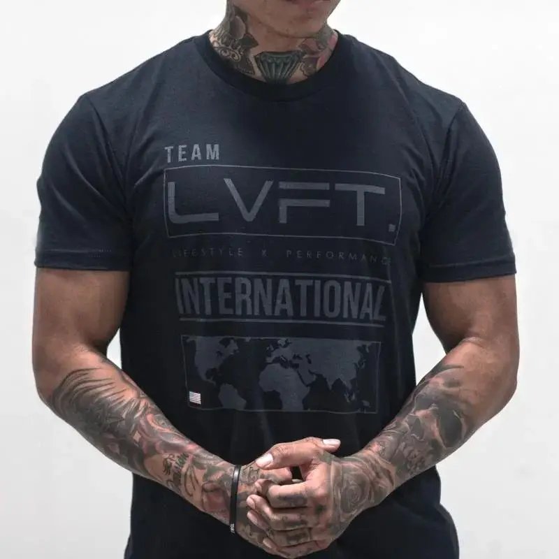 T-shirt sportive da uomo in cotone a maniche corte Palestra Fitness Bodybuilding Allenamento Abbigliamento muscolare T-shirt casual traspiranti estive