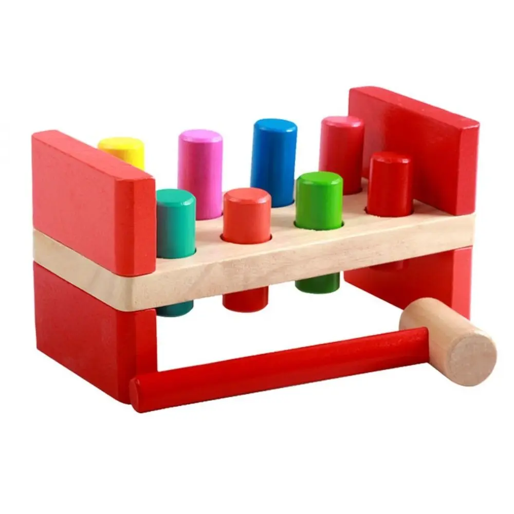 Fine Motor Training Wooden Hammer Toy Sensory Game Color Cognition Montessori Toy Colorful Geometric Figure Early Education Toy