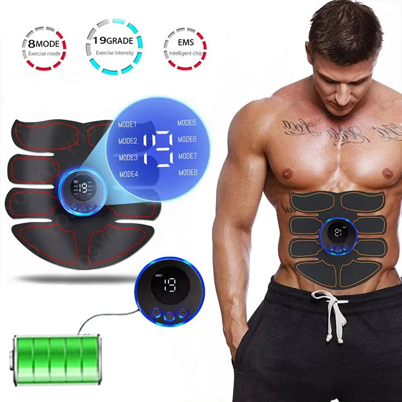 Abdominal Muscle Massager Fitness ABS Arm Training Patches Muscle Exercise Instrument USB Charging Home Men BEST SELLERS