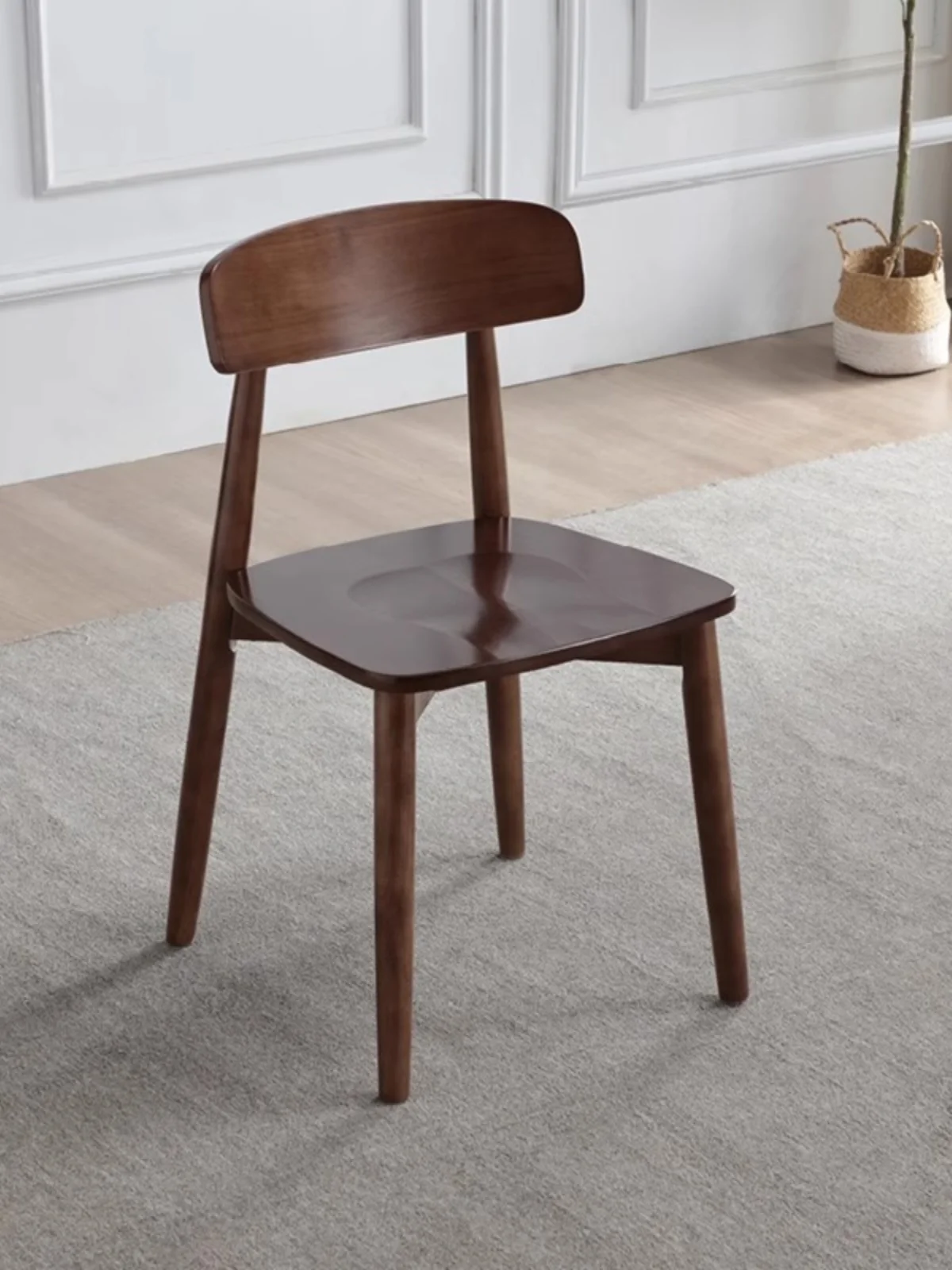 

Full solid wood chairs, backrests, dining chairs, household minimalist cream style leisure chairs, hotel dining tables