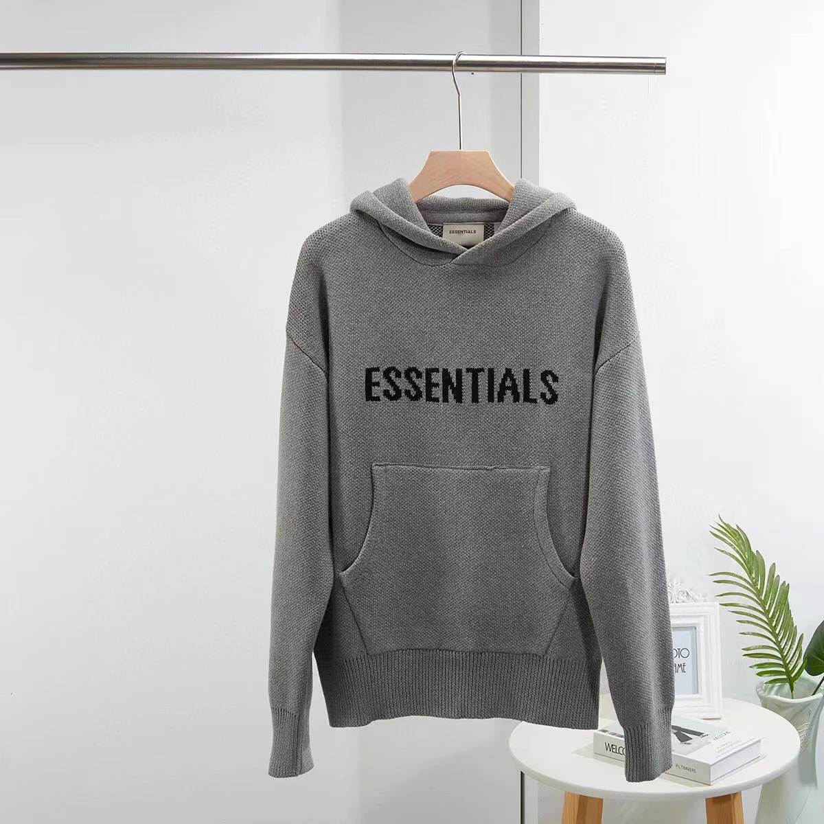 cropped cardigan ESSENTIALS Fashion Brand Knit Pullover Kanye West Letter Print Hip Hop Loose Unisex Oversized Knit Hoodie cardigan sweater Sweaters