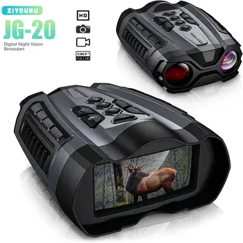 New 10X Digital Zoom Night Vision Binoculars 7 Grade Infrared 4K FHD Video Camcorder Large Screen for Hunting Observation JG-20