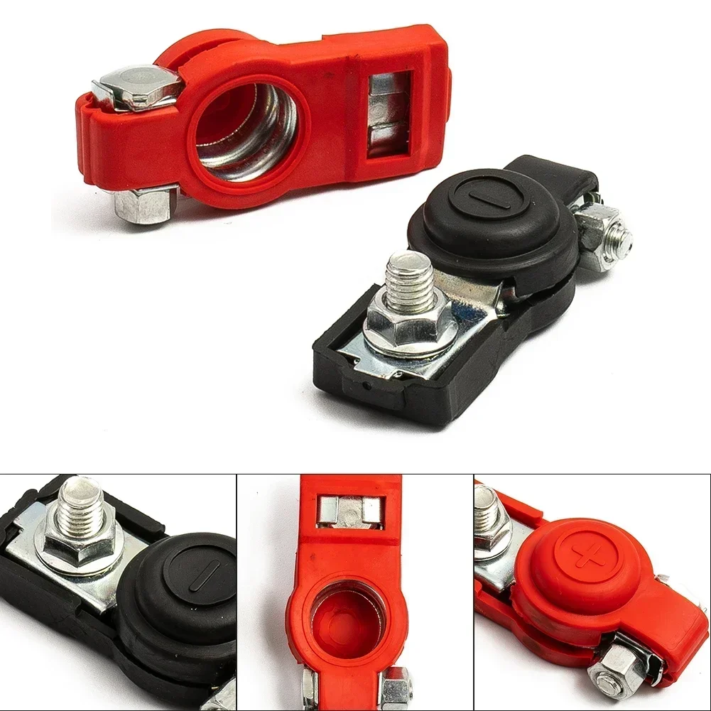 Battery Terminal Connectors 2pcs Car Battery Terminal Connector Battery Quick Release Terminals Clamps Cap Clip Copper For Car Truck Caravan Durable