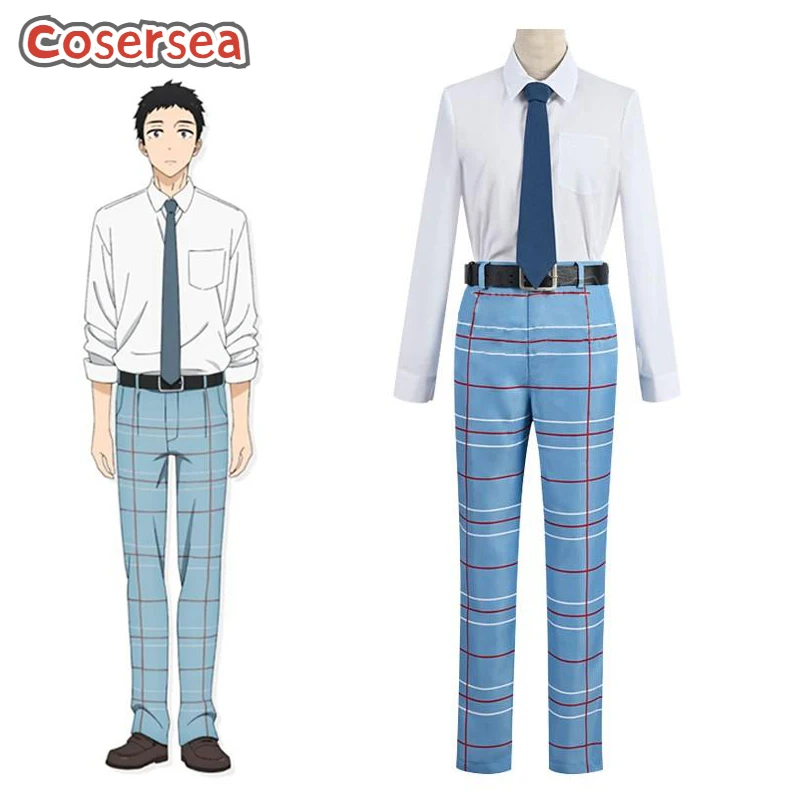 

Cosersea Anime My Dress-Up Darling Wakana Gojo Cosplay Costume Men Uniform Shirt Pant With Tie Belt Outfit Fullsets Suit