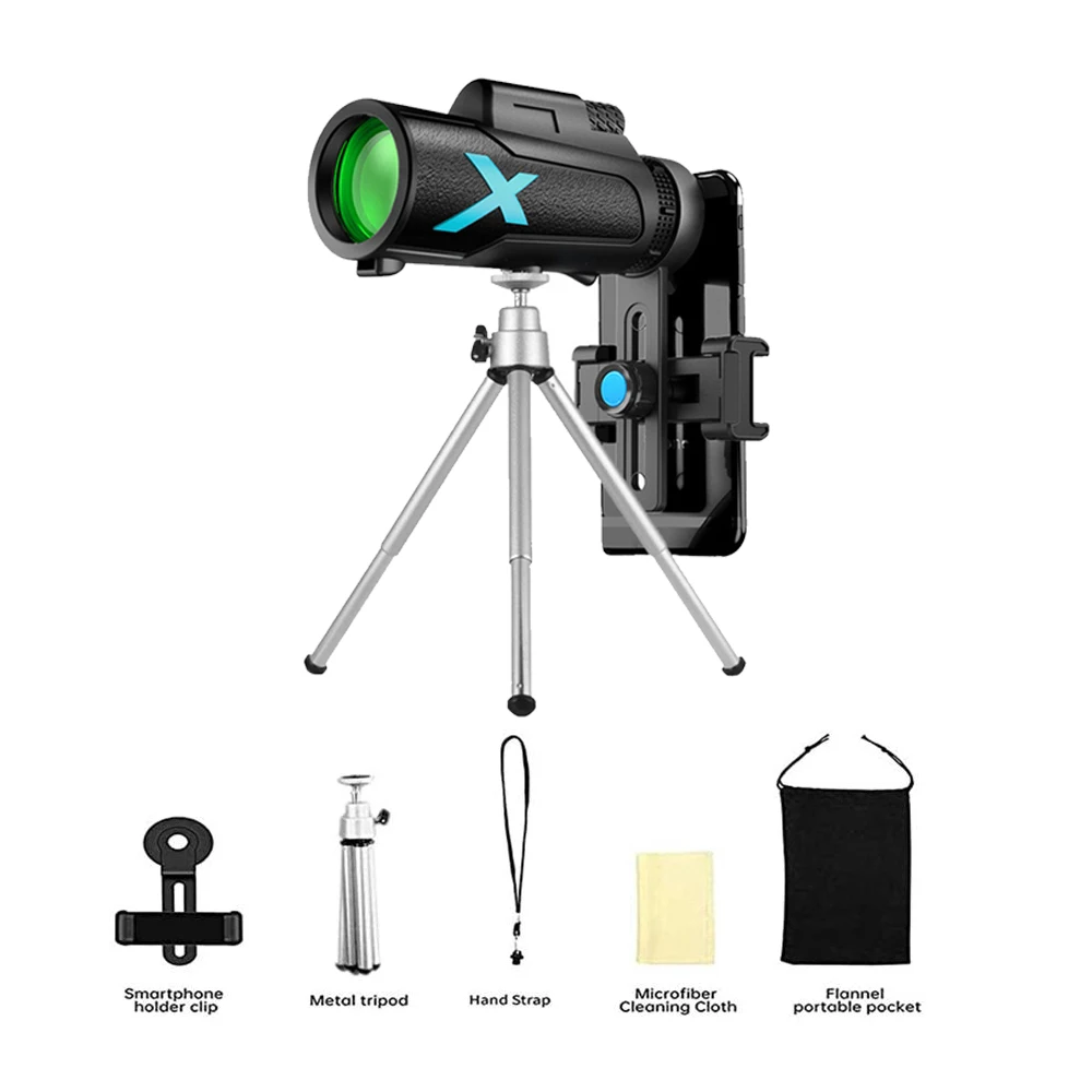 Télescope Monoculaire Puissant 12x50 – HD, Longue Portée, étanche IPX4 – Neuf En Boîte