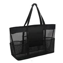

Mesh Beach Bag Oversized large Capacity Tote Bag Waterproof Inside Pocket Zipper Closure Top-Handle Bags Purses And Handbags