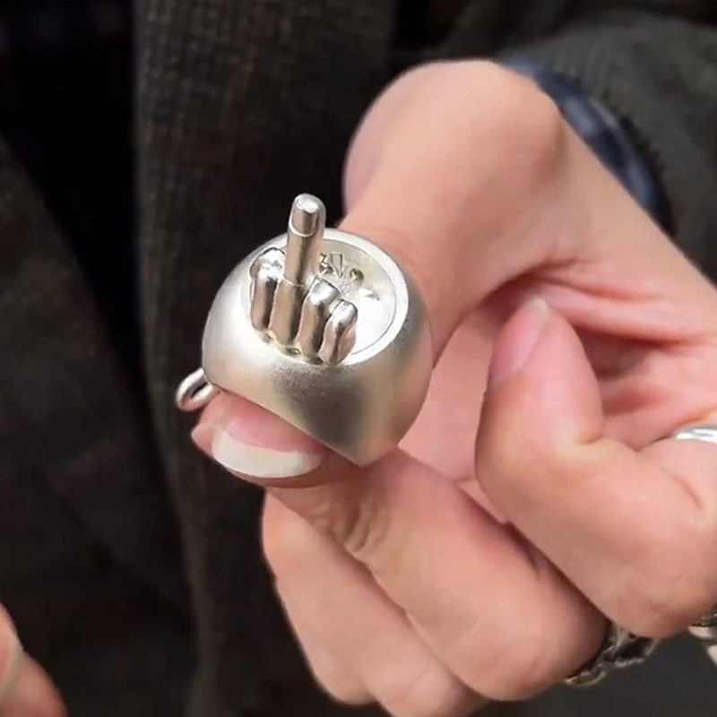 Lustiger Pop-Up-Ring mit mittlerem Finger, Streich-Mittelfinger-Geschenk, lustiger Stressabbau-Ring, interaktiver Stimmungsausdruck-Mittelfingerring