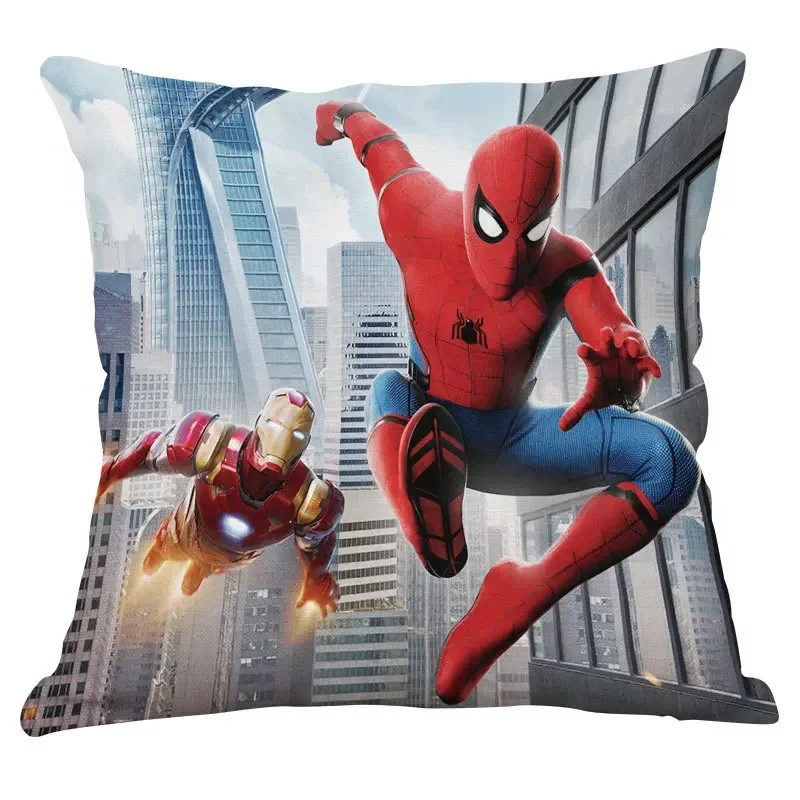 Spiderman Pillowcase Cushion Cover Marvel Superhero 45x45cm Pillowcases for Home Decor Living Room Bed Couch Car Gifts