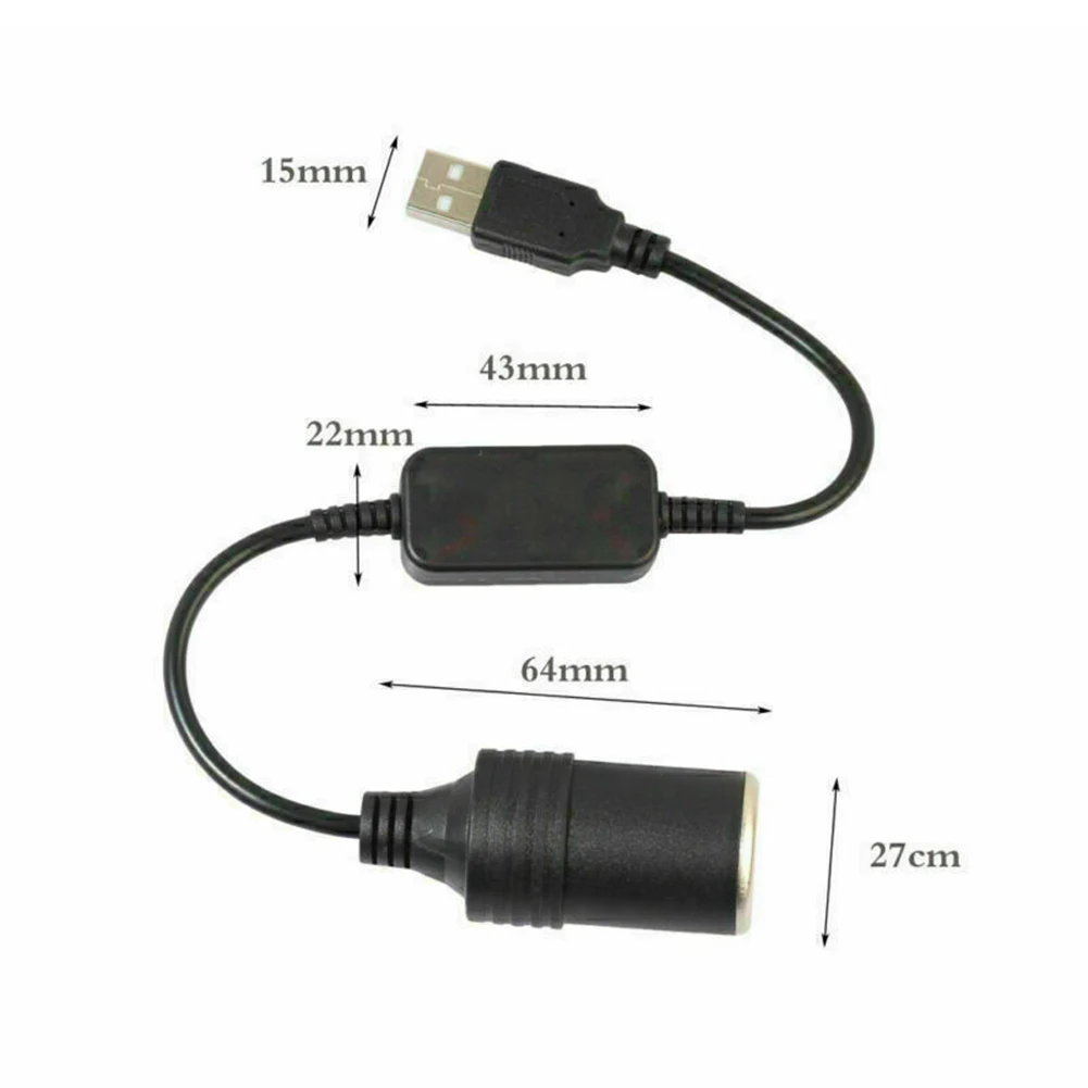 

Adapter Cable USB Port 30CM 5V 2A Charger 12V Accessories Cigar Lighter Converter Power Female Converter Socket