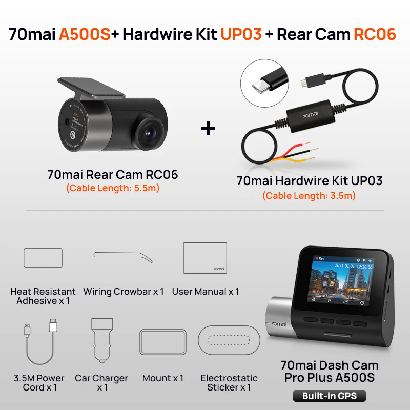 アクセサリー 70mai Dash Cam Pro Plus + Rear Cam Set Unboxing 70mai Dash Cam Pro Plus + Rear Cam Set - YouTube