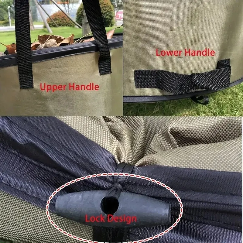 Small/ Medium/ Large Outdoor Garbage Cans Garden Portable Garbage Cans Garden Leaves Bin Bag For Occupational Work And Industr car trash can garden waste bag waste paper bin