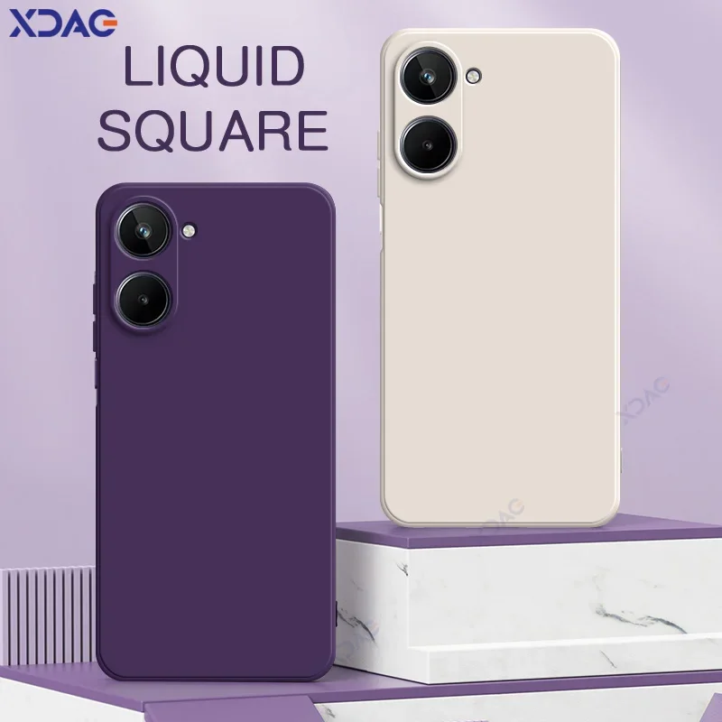 Premium Liquid Silicone Phone Case with Dual Liner – Square Design, Soft and Durable Cover