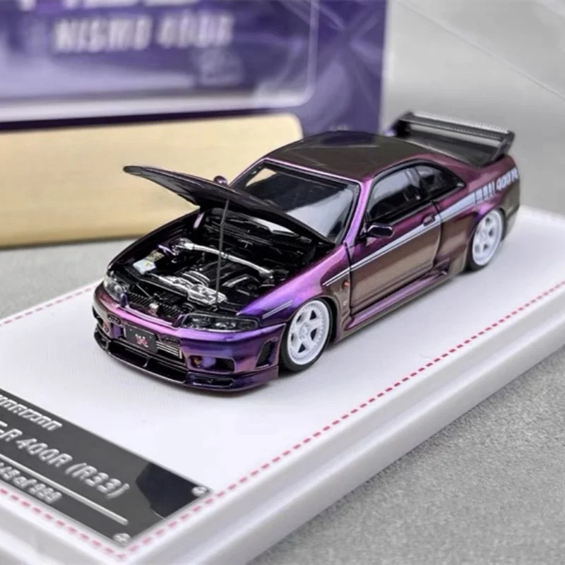 Focal Horizon 1/64 Nissan Nismo GTR R33 400R Color-changing Purple Skyline Mini collector car model