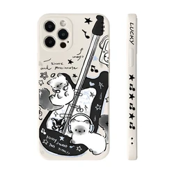 Muzikaal Gitaar Hond Ontwerp Telefoonhoes - Rechte Rand Cover