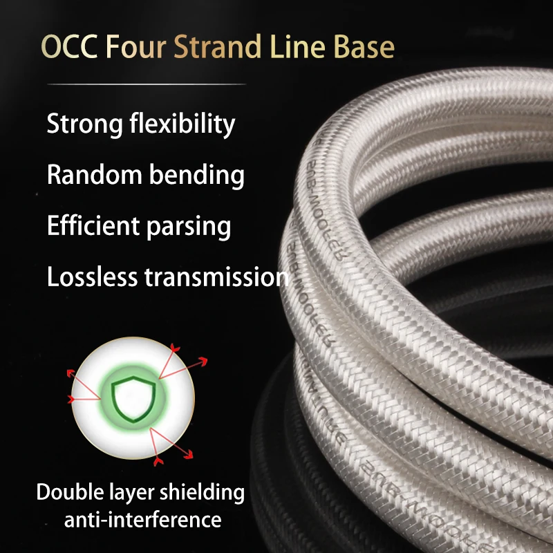 Hifi USB Cable Type A to Type B Hifi Data Cable 6N OCC A-B DAC Data USB