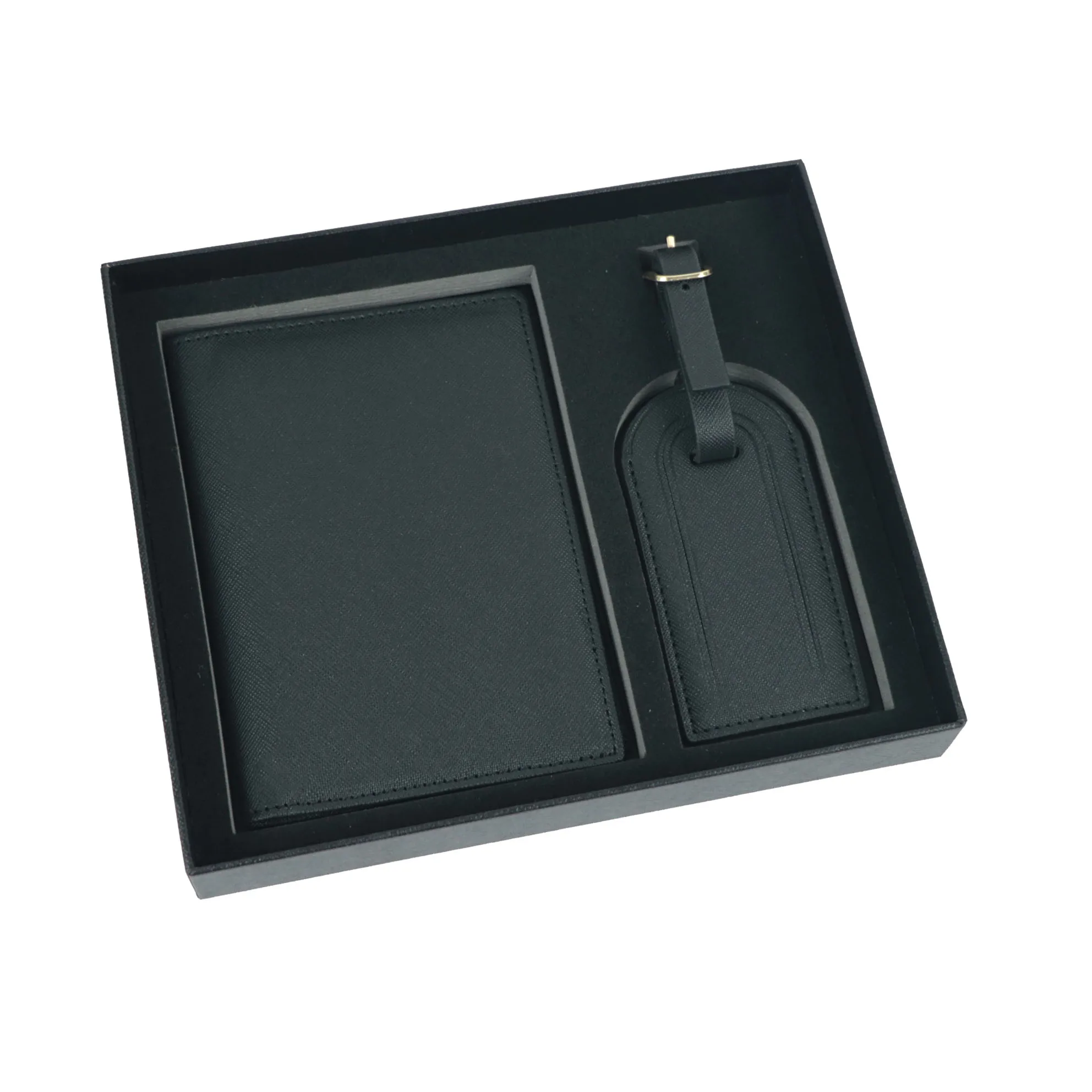 Personalized Passport Cover & Luggage Tag Set - Elegant Travel Accessories