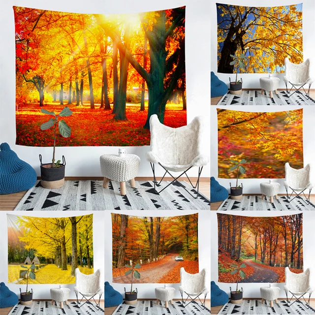 Autumn Scenic Tapestry Wall Hanging Nature Aesthetic for Bedroom