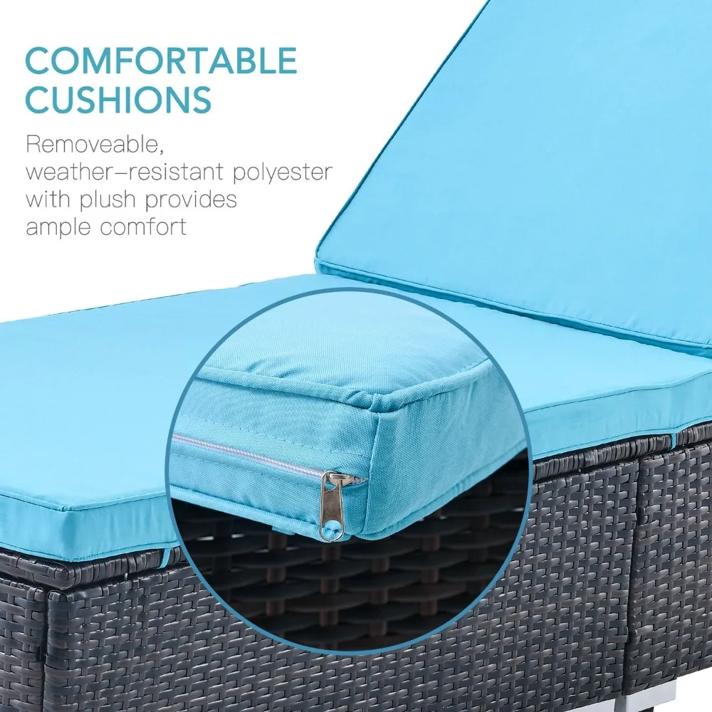 Outdoor Patio Chaise Lounge Chair, with Elegant Reclining Adjustable Backrest, Easy To Assemble, Pool Recliners 6
