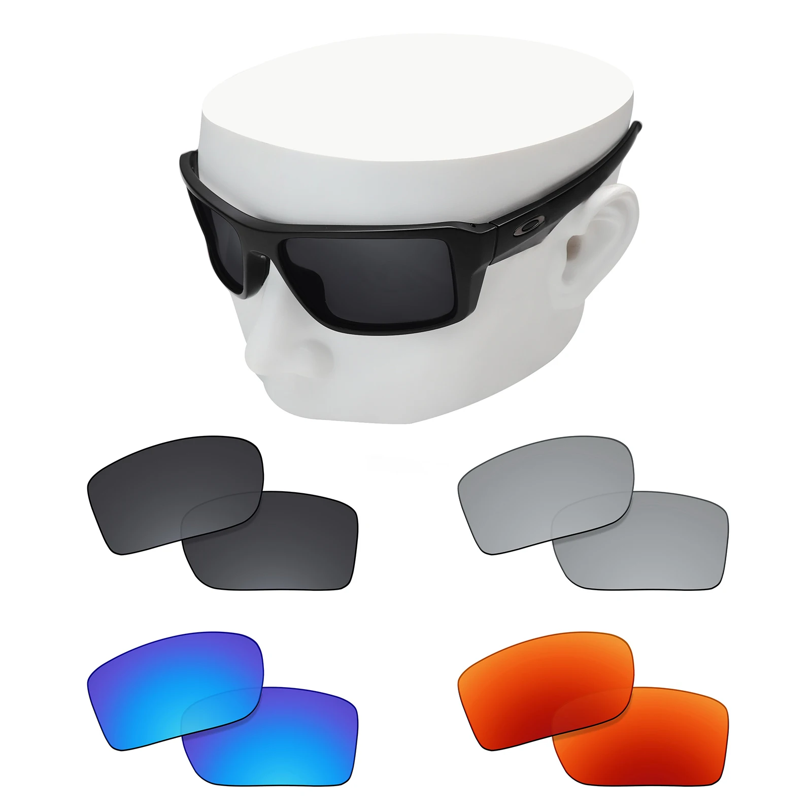 OOWLIT Polarized Replacement Lenses for Oakley Double Edge OO9380 - 66mm Sunglasses - Multi Color