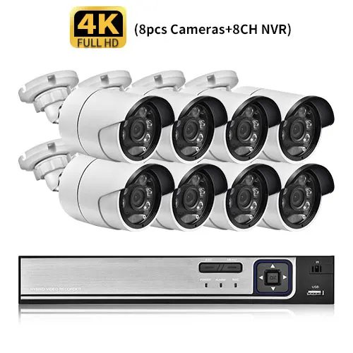 best wired security camera system Gadinan 8MP 5MP Security Camera System 8CH 4T POE NVR H.265 Night Vision CCTV Video Surveillance Kit Dual Light Source IP Camera cctv camera set Surveillance Items