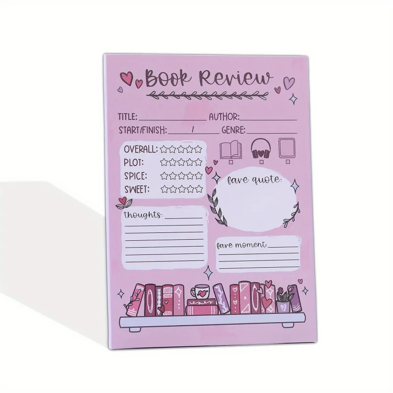 2 Pcs Fun Book Review Notepad 1