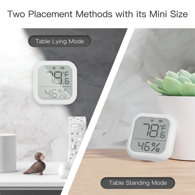 MOES Tuya ZigBee Smart Home Temperature And Humidity Sensor With LED Screen Works With Google Assistant and Tuya Zigbee Hub 3