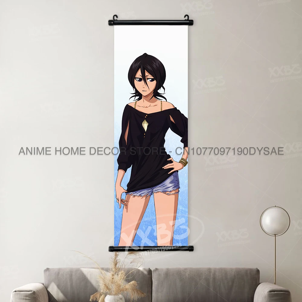 Bleach Anime Art Scroll: Ichigo & Orihime Decorative Wall Hanging