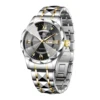 Men's Watches  Rhinestone Luxury Luminous Waterproof Double Calendar Week Quartz Movement Stainless Steel Fashion Business Watch 1