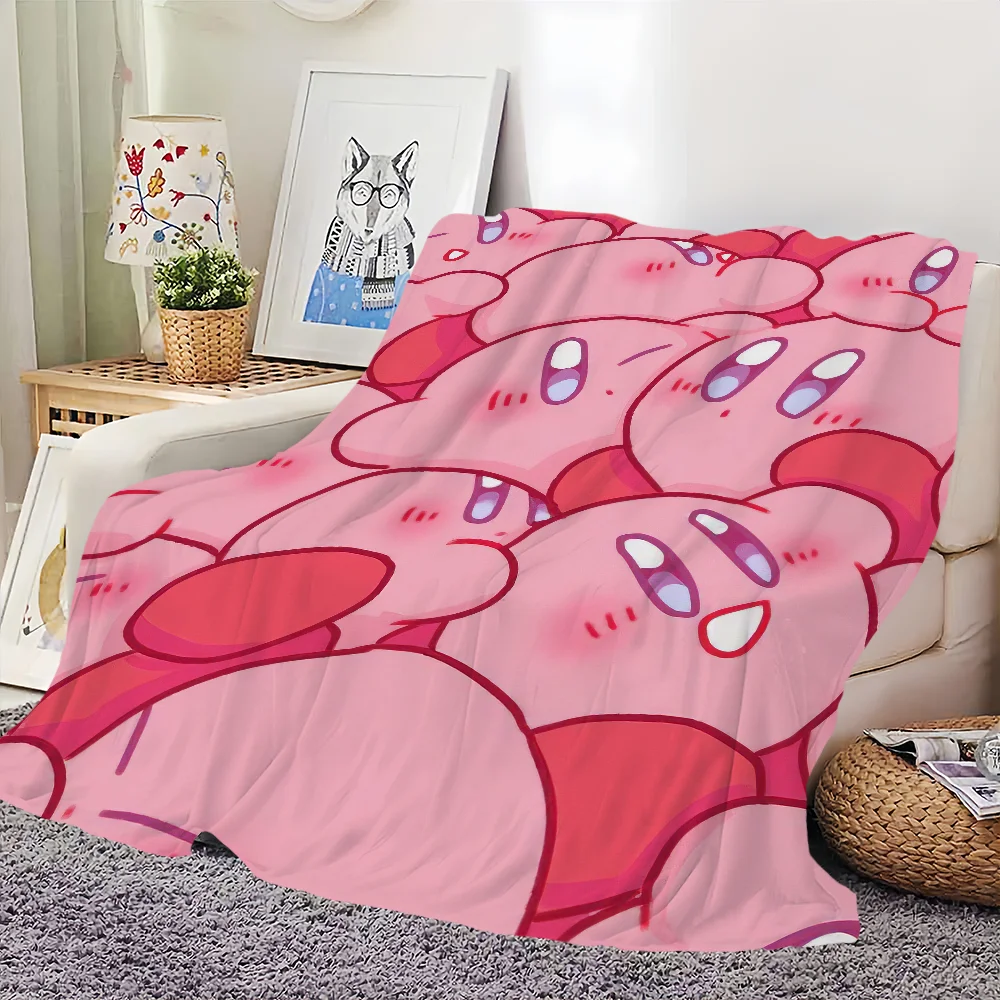Cartoon Cute K-Kirbys Blanket Skin friendly comfort warm soft plush blanket suitable sofa living room office bedroom 3
