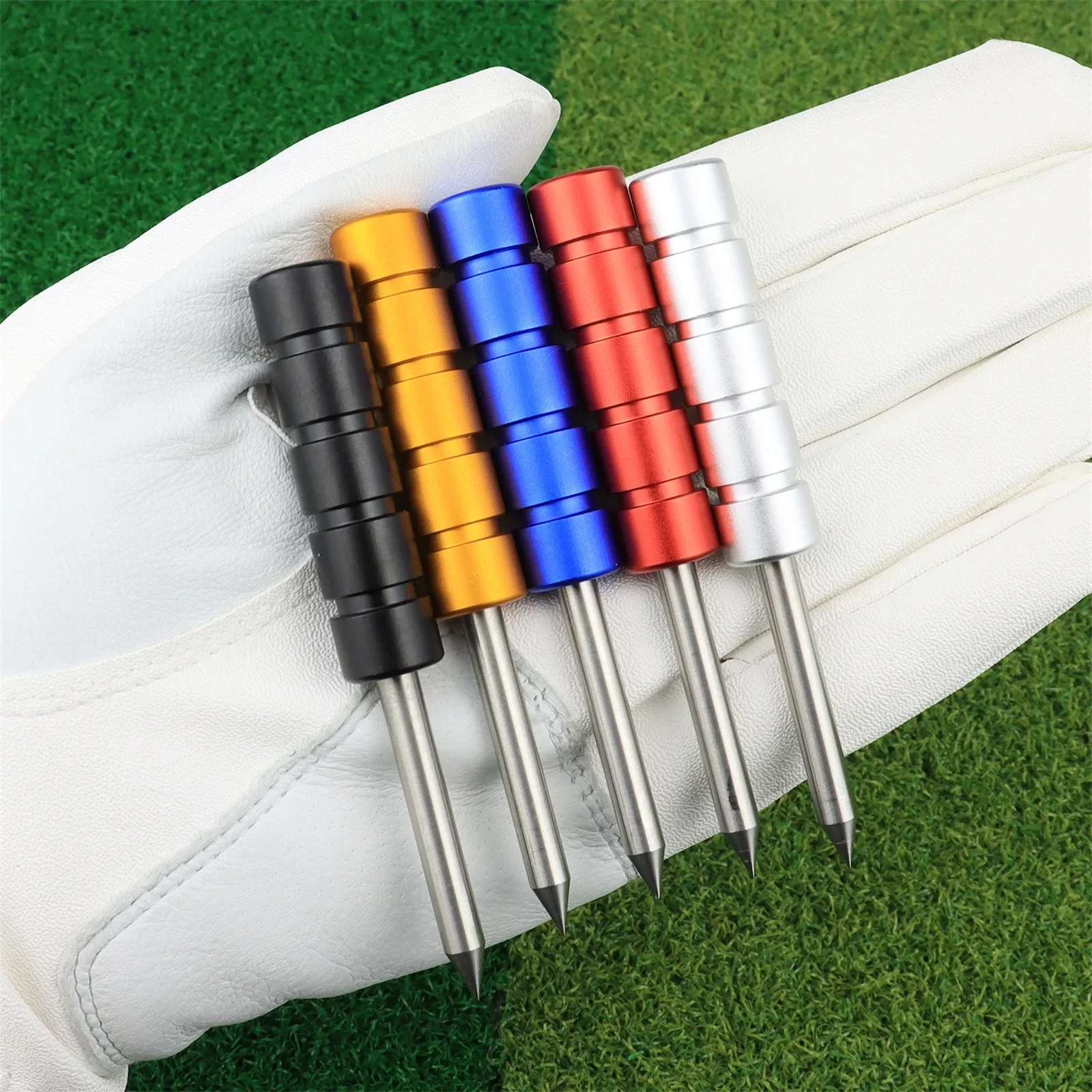 Stainless Steel Golf Divot Repair Tool Lawn Maintenance Pitch Groove Cleaner Marker Fork Pen Golf Accessories Putting Green Fork 5