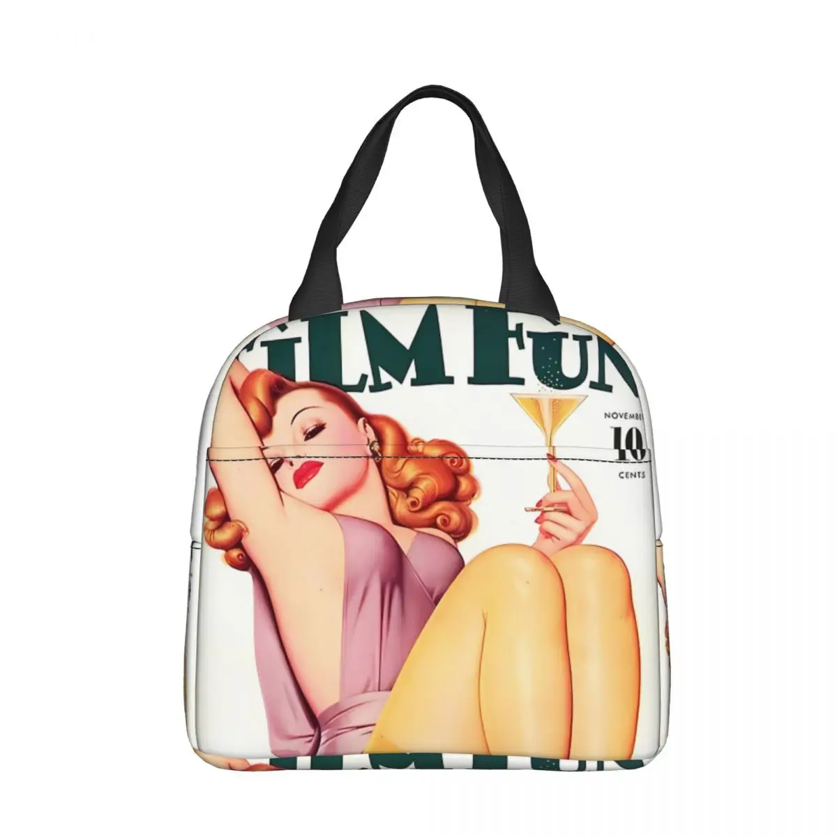 

Film Fun Portable Lunch Bag Pin Up Girl Ice Cooler Pack Insulation Picnic Food Storage Bags