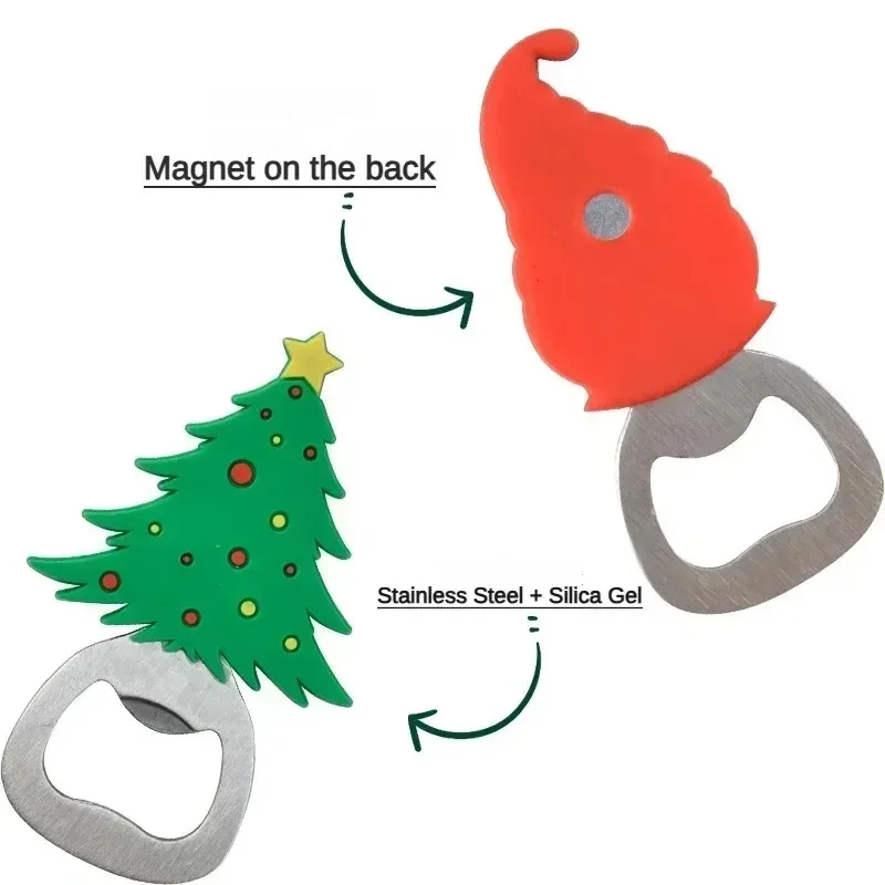 Silicone Stainless Steel Christmas Beer Bottle Openers