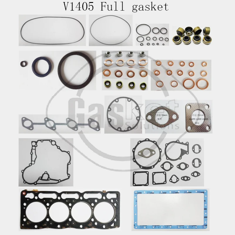 

V1405 Full Gasket Set Cylinder Head Gasket Fits Kubota Tractor Mower Excavator