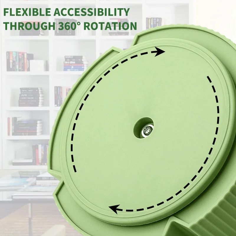 5 Slots Stationery Storage Box 360 Degree Rotating Desktop Stationery Organizer for Home Office School