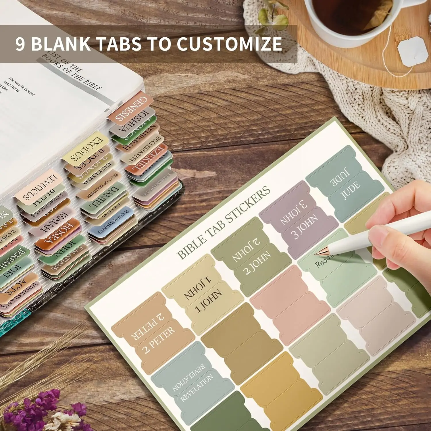 Bible Tabs for Women Men Laminated Bible Tabs for Study Bible Large Print Neutral Bible Tabs for Easy Navigation Boho Theme 6